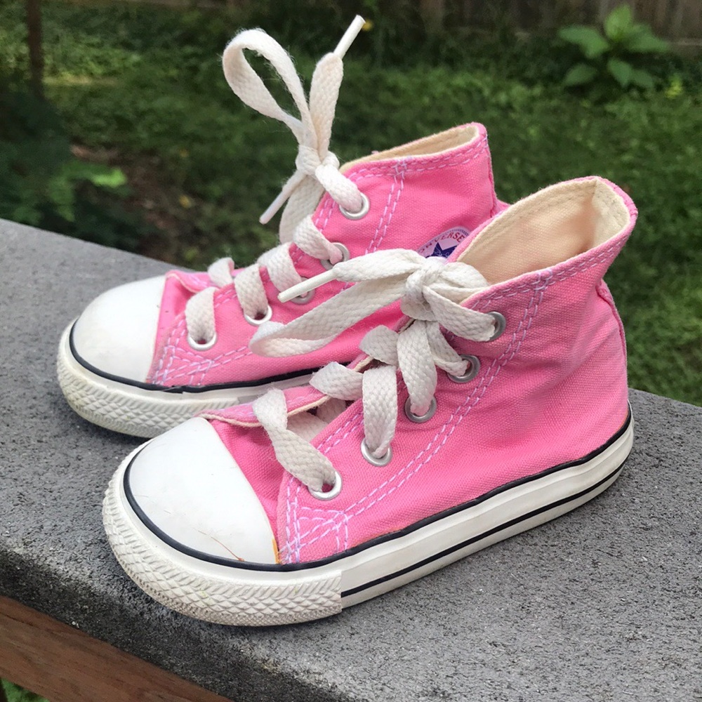 Pink Toddler Converse High Tops